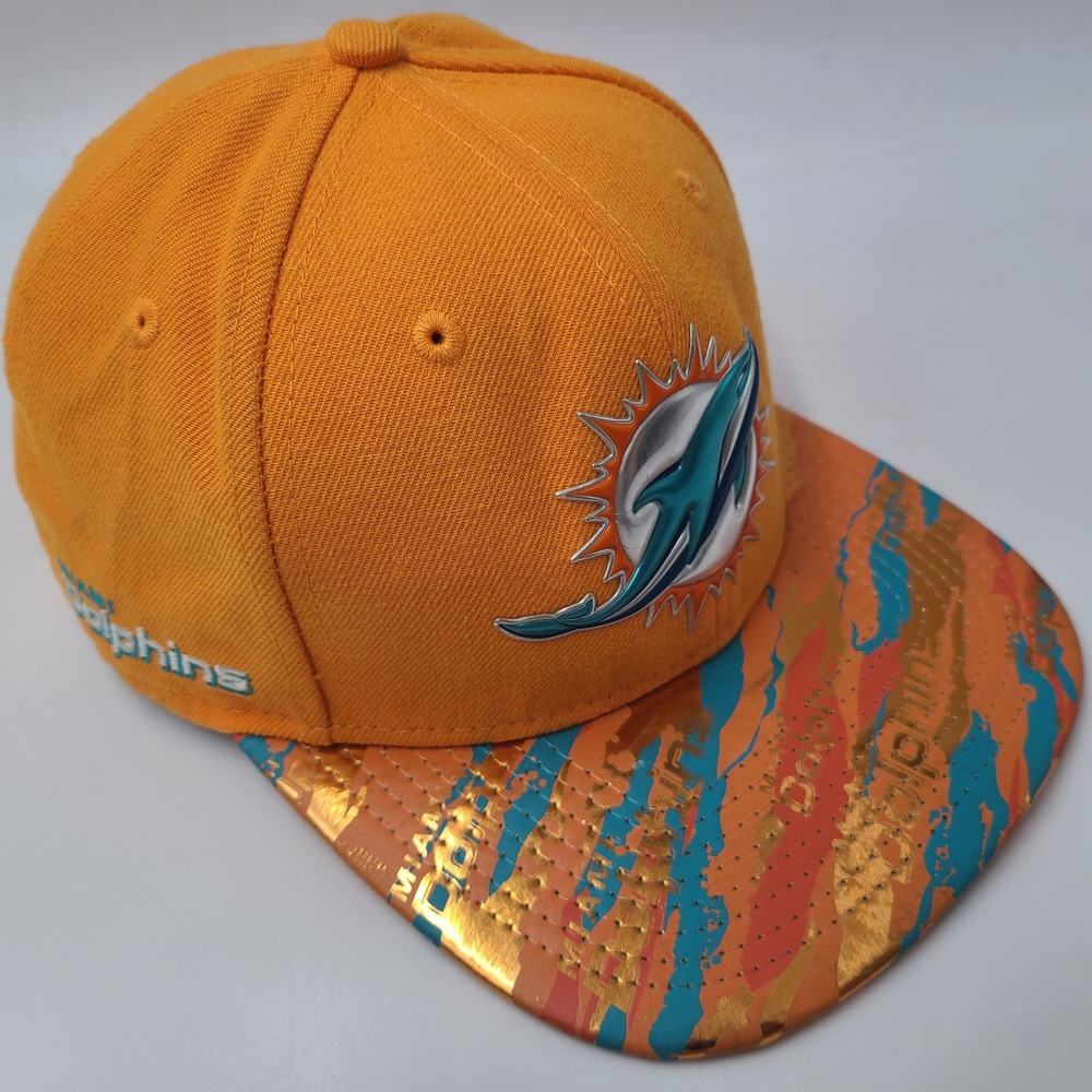 Miami Dolphins Hat Snapback New Era 9Fifty Orange Aqua NFL Football Logo Men